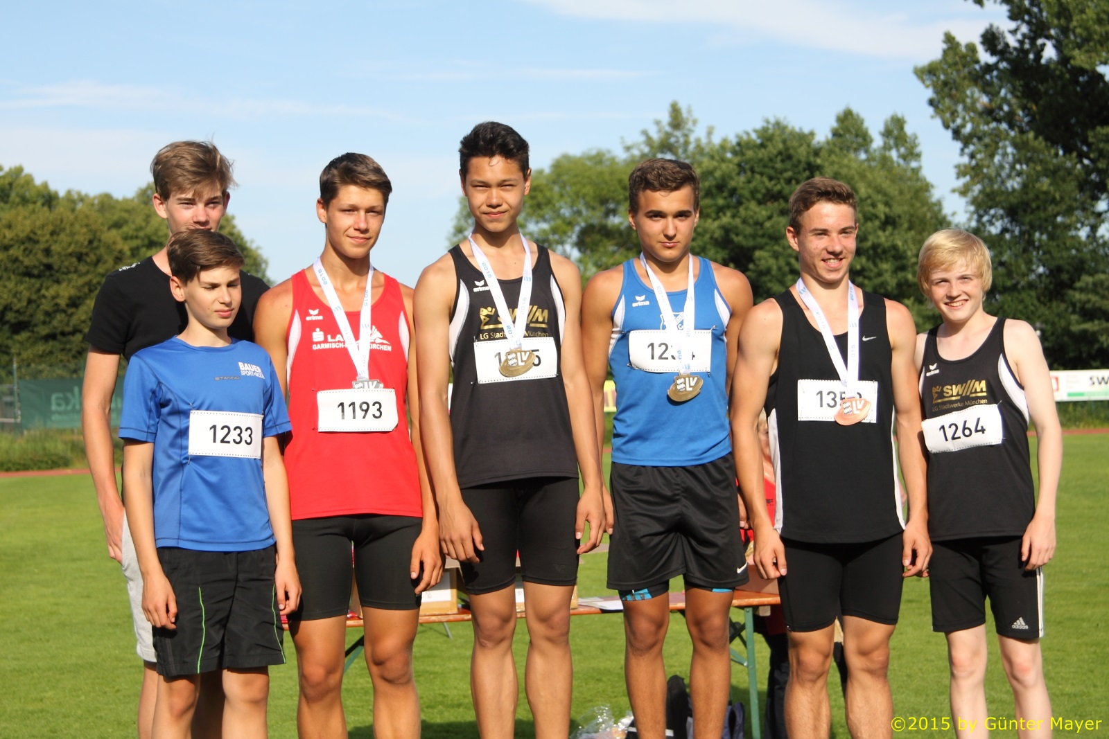 Florian und Moritz mit den anderen Sportler aus dem Bezirk Oberbayern